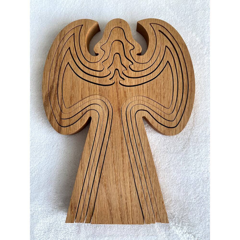 Vintage Nestled Wood 3D Art Angel 10" Christmas Decor